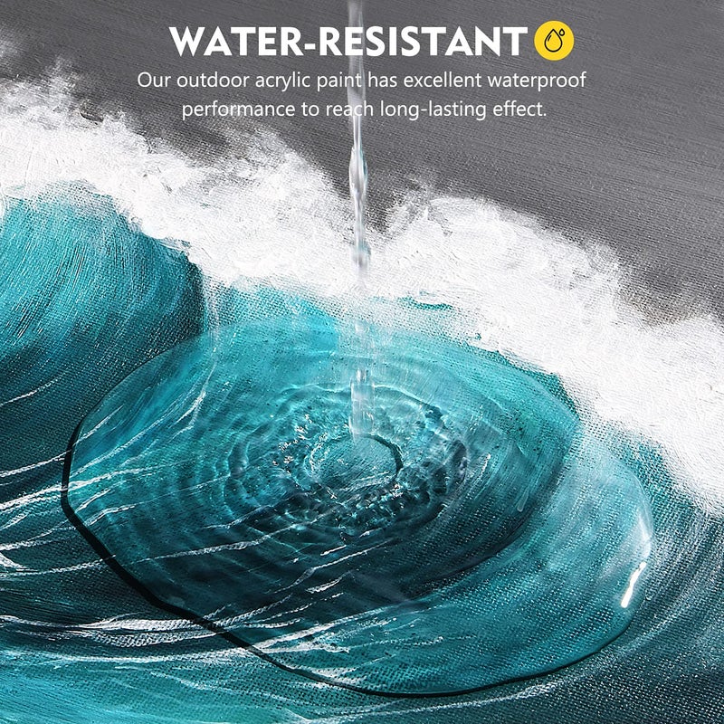 Magicfly Outdoor Acrylic Paint, Set of 30 Colors/Tubes (60 ml, 2 oz.) with Storage Box, Rich Pigments, Multi-Surface Paints for Rock, Wood, Fabric, Leather, Paper, Crafts, Canvas and Wall Painting - Image 4